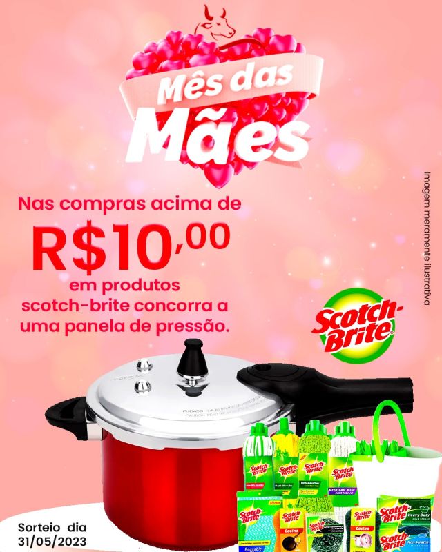 As mães merecem sempre o melhor!ð
E para deixar o mês delas ainda mais especial, a Casa de Carnes Pedra Branca está com uma promoção incrível!
Realizando a sua compra acima de R$10,00 em produtos Scotch-Brite, concorra a uma panela de pressão.ð¥ð
Imagine só todas as delícias que ela poderá fazer com essa panela!
ð️ O sorteio será no dia 31/05, então não perca tempo e participe já!
#casadecarnespb #ScotchBrite #MêsDasMães #Promoção #PanelaDePressão #DelíciasDaMamãe